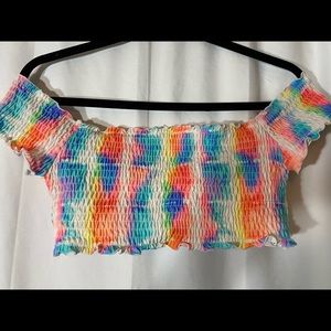 Pink multicolor bathing suit top